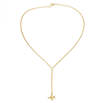 Collana in oro rosa con pistola nera, collana con ciondolo aereo, collana con ciondolo a forma di aereo, collana a strati con catena per donne, piccoli gioielli delicati 