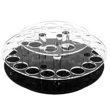 Load image into Gallery viewer, Round 28-Hole Rotating Acrylic Display Stand, Lipstick, Nail Polish, Cosmetic Contact Lens Display Stand