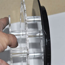 Load image into Gallery viewer, Round 28-Hole Rotating Acrylic Display Stand, Lipstick, Nail Polish, Cosmetic Contact Lens Display Stand