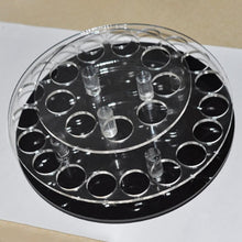 Load image into Gallery viewer, Round 28-Hole Rotating Acrylic Display Stand, Lipstick, Nail Polish, Cosmetic Contact Lens Display Stand