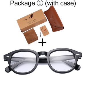 Round Acetate optical Transparent eyeglasses clear lens glasses fake frame spectacle Retro myopia optical Men Women prescription