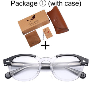 Round Acetate optical Transparent eyeglasses clear lens glasses fake frame spectacle Retro myopia optical Men Women prescription