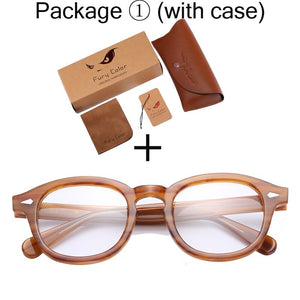 Round Acetate optical Transparent eyeglasses clear lens glasses fake frame spectacle Retro myopia optical Men Women prescription