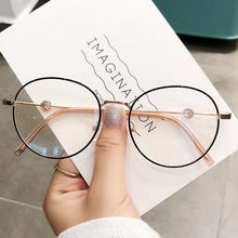 Load image into Gallery viewer, Round Anti Blue Light Glasses Computer Women Blue Blocking Gaming Eyeglasses Alloy Frame Blue Light Glasses Silver, Rose Gold