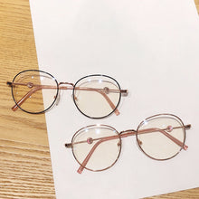 Load image into Gallery viewer, Round Anti Blue Light Glasses Computer Women Blue Blocking Gaming Eyeglasses Alloy Frame Blue Light Glasses Silver, Rose Gold