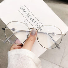 Load image into Gallery viewer, Round Anti Blue Light Glasses Computer Women Blue Blocking Gaming Eyeglasses Alloy Frame Blue Light Glasses Silver, Rose Gold
