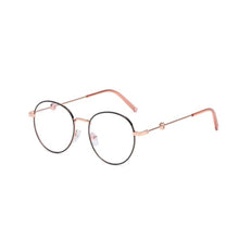 Load image into Gallery viewer, Round Anti Blue Light Glasses Computer Women Blue Blocking Gaming Eyeglasses Alloy Frame Blue Light Glasses Silver, Rose Gold