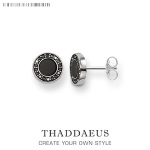 Round Black Small Stud Earrings,Thomas Style Fashion Good Jewerly For Women Men,2018 Ts Gift In 925 Sterling Silver,Super Deals