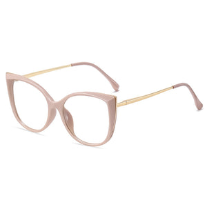 Occhiali da vista rotondi Cae Eye anti luce blu Donna Uomo Occhiali da vista con montatura in metallo sfumato a molla Occhiali ottici trasparenti a luce blu femminili 