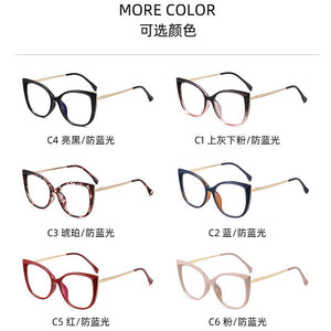 Occhiali da vista rotondi Cae Eye anti luce blu Donna Uomo Occhiali da vista con montatura in metallo sfumato a molla Occhiali ottici trasparenti a luce blu femminili 