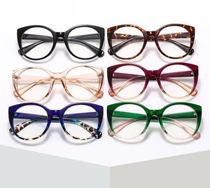 Round Cat Eye Optics Glasses Frames Women Vintage Transparent Lens Glasses Men Prescription Myopia Presbyopic Eyeglasses Frames