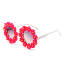 Load image into Gallery viewer, Round Children&#39;s Sun Protection Glasses With Sunflower UV400 2023 Daisy Flower Beach Seaside Travel Baby Girls Kids Sunglasses