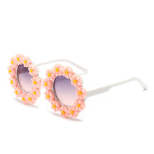Load image into Gallery viewer, Round Children&#39;s Sun Protection Glasses With Sunflower UV400 2023 Daisy Flower Beach Seaside Travel Baby Girls Kids Sunglasses