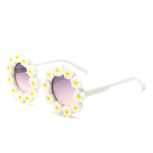 Load image into Gallery viewer, Round Children&#39;s Sun Protection Glasses With Sunflower UV400 2023 Daisy Flower Beach Seaside Travel Baby Girls Kids Sunglasses