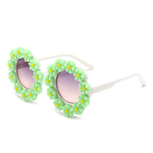 Load image into Gallery viewer, Round Children&#39;s Sun Protection Glasses With Sunflower UV400 2023 Daisy Flower Beach Seaside Travel Baby Girls Kids Sunglasses