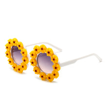 Load image into Gallery viewer, Round Children&#39;s Sun Protection Glasses With Sunflower UV400 2023 Daisy Flower Beach Seaside Travel Baby Girls Kids Sunglasses