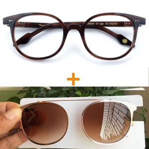 Round Clip On Sunglasses Handmade Acetate Prescription Glasses Frames