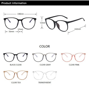 Round Computer Glasses Frame Women Men  Anti Blue Light Transparent Eyewear Blocking Glasses Clear Optical Spectacle Eyeglasses