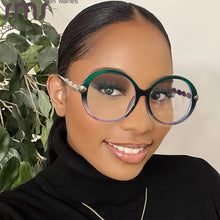 Load image into Gallery viewer, Round Computer Glasses Women Brand Designer Men Anti Blue Eyeglasses Optical Frames Ladies Eyewear Eyeglass Leaf Frame