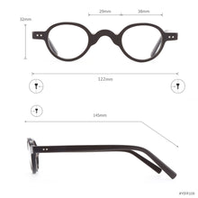 Load image into Gallery viewer, Round Men And Women Acetate Full Rim Small Size Glasses Frame With Spring Hinge For Lenses Myopia Reading Multifocal