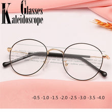 Load image into Gallery viewer, Round Finished Myopia Glasses Women Men Metal Prescription Eyewear Student Nearsighted Glasses Diopter -0.5 -1.0 -1.5 -2.0 to -4