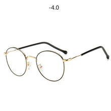 Load image into Gallery viewer, Round Finished Myopia Glasses Women Men Metal Prescription Eyewear Student Nearsighted Glasses Diopter -0.5 -1.0 -1.5 -2.0 to -4