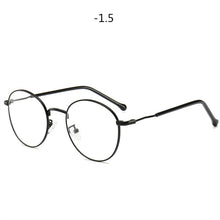 Load image into Gallery viewer, Round Finished Myopia Glasses Women Men Metal Prescription Eyewear Student Nearsighted Glasses Diopter -0.5 -1.0 -1.5 -2.0 to -4