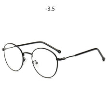 Load image into Gallery viewer, Round Finished Myopia Glasses Women Men Metal Prescription Eyewear Student Nearsighted Glasses Diopter -0.5 -1.0 -1.5 -2.0 to -4
