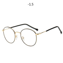 Load image into Gallery viewer, Round Finished Myopia Glasses Women Men Metal Prescription Eyewear Student Nearsighted Glasses Diopter -0.5 -1.0 -1.5 -2.0 to -4