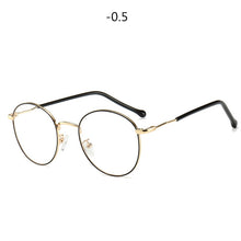 Load image into Gallery viewer, Round Finished Myopia Glasses Women Men Metal Prescription Eyewear Student Nearsighted Glasses Diopter -0.5 -1.0 -1.5 -2.0 to -4