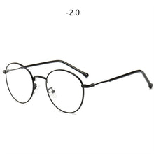 Load image into Gallery viewer, Round Finished Myopia Glasses Women Men Metal Prescription Eyewear Student Nearsighted Glasses Diopter -0.5 -1.0 -1.5 -2.0 to -4