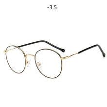 Load image into Gallery viewer, Round Finished Myopia Glasses Women Men Metal Prescription Eyewear Student Nearsighted Glasses Diopter -0.5 -1.0 -1.5 -2.0 to -4