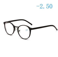 Load image into Gallery viewer, Round Finished Myopia Glasses Women Men Ultralight Black Frame Short-sight  Eyewear Prescription -1.0 -1.5 -2 -2.5 -3 -3.5 -4