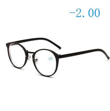 Load image into Gallery viewer, Round Finished Myopia Glasses Women Men Ultralight Black Frame Short-sight  Eyewear Prescription -1.0 -1.5 -2 -2.5 -3 -3.5 -4