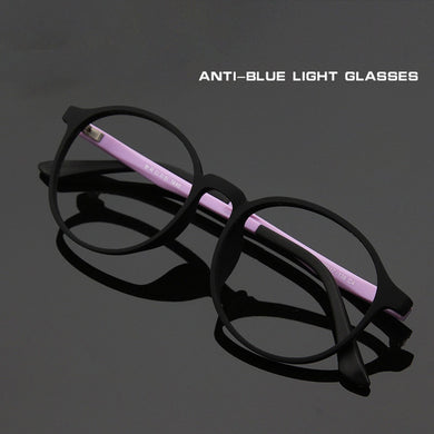 Round Frame Anti-Blue Light Glasses TR90 Frame Light Computer Mobile Phone Goggles Comfortable For Teenagers