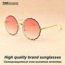 Load image into Gallery viewer, Round Frameless Sunglasses Vintage Women Flower petals Brand Designer Glasses  Female Sun Glasses Sexy Eyewear