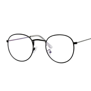 Round Glasses Frame Men Anti Blue Light Glasses Women Fake Glasses Gold Optical Oval Eyeglasses Frame Transparent Lens