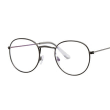 Load image into Gallery viewer, Round Glasses Frame Men Anti Blue Light Glasses Women Fake Glasses Gold Optical Oval Eyeglasses Frame Transparent Lens
