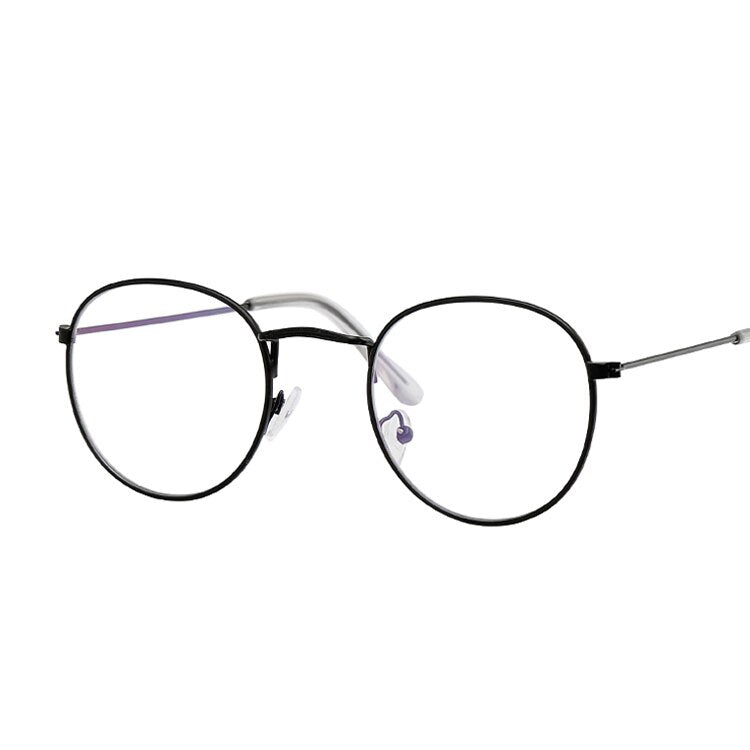 Round Glasses Frame Men Anti Blue Light Glasses Women Fake Glasses Gold Optical Oval Eyeglasses Frame Transparent Lens
