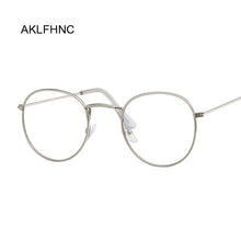 Load image into Gallery viewer, Round Glasses Frame Men Anti Blue Light Glasses Women Fake Glasses Gold Optical Oval Eyeglasses Frame Transparent Lens