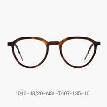 Carica l&#39;immagine nel visualizzatore di Gallery, Round Glasses Frame Men Ultralight Screwless Titanium Optical Prescription Eyeglasses Myopia Eyewear 1046 Denmark Brand 2023 New