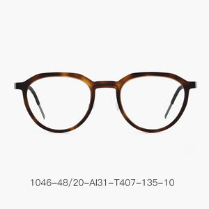 Round Glasses Frame Men Ultralight Screwless Titanium Optical Prescription Eyeglasses Myopia Eyewear 1046 Denmark Brand 2023 New