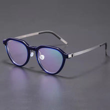 Carica l&#39;immagine nel visualizzatore di Gallery, Round Glasses Frame Men Ultralight Screwless Titanium Optical Prescription Eyeglasses Myopia Eyewear 1046 Denmark Brand 2023 New