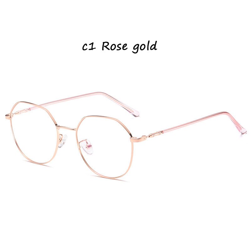 Round Glasses Frame Woman Men Glasses Retro Myopia Optical Frames Metal Clear le ns Black Silver Gold   Eyeglasses Oculos 19053