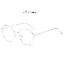 Load image into Gallery viewer, Round Glasses Frame Woman Men Glasses Retro Myopia Optical Frames Metal Clear le ns Black Silver Gold   Eyeglasses Oculos 19053