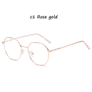 Round Glasses Frame Woman Men Glasses Retro Myopia Optical Frames Metal Clear le ns Black Silver Gold   Eyeglasses Oculos 19053