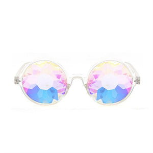 Round Kaleidoscope Glasses Rave Festival Men Women Brand Designer Holographic Kaleidoscope Female Male Sunglasses Retro