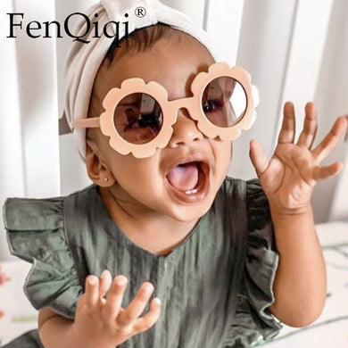 Round Kids Sunglasses Shades Cute Flower Oval Shape Children Sunglasses Girls Baby Shades Glasses