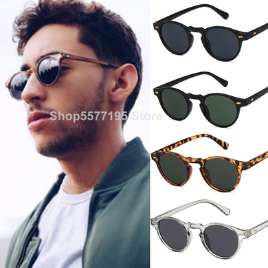 Round Lense Clear Frame sunglasses Gregory Peck Brand Designer men women Sunglass retro gafas oculos 2023 Fashion