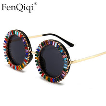 Load image into Gallery viewer, Round  Rhinestone Blingbling Sunglasses Women 2023 Trend Fancy Crystal Sun Glasses Female Eyewear Shades Oculos Del